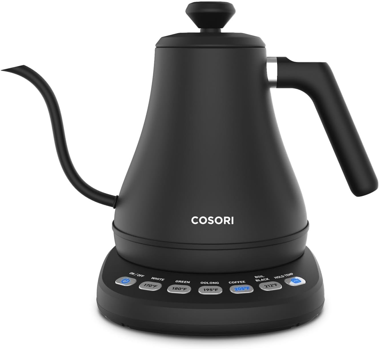 Electric Gooseneck Kettle with 5 Temperature Control Presets – Pour Over Kettle for Coffee & Tea – Hot Water Boiler – 100% Stainless Steel Inner Lid & Bottom – 1200W/0.8L - Buy Online at SimraCart