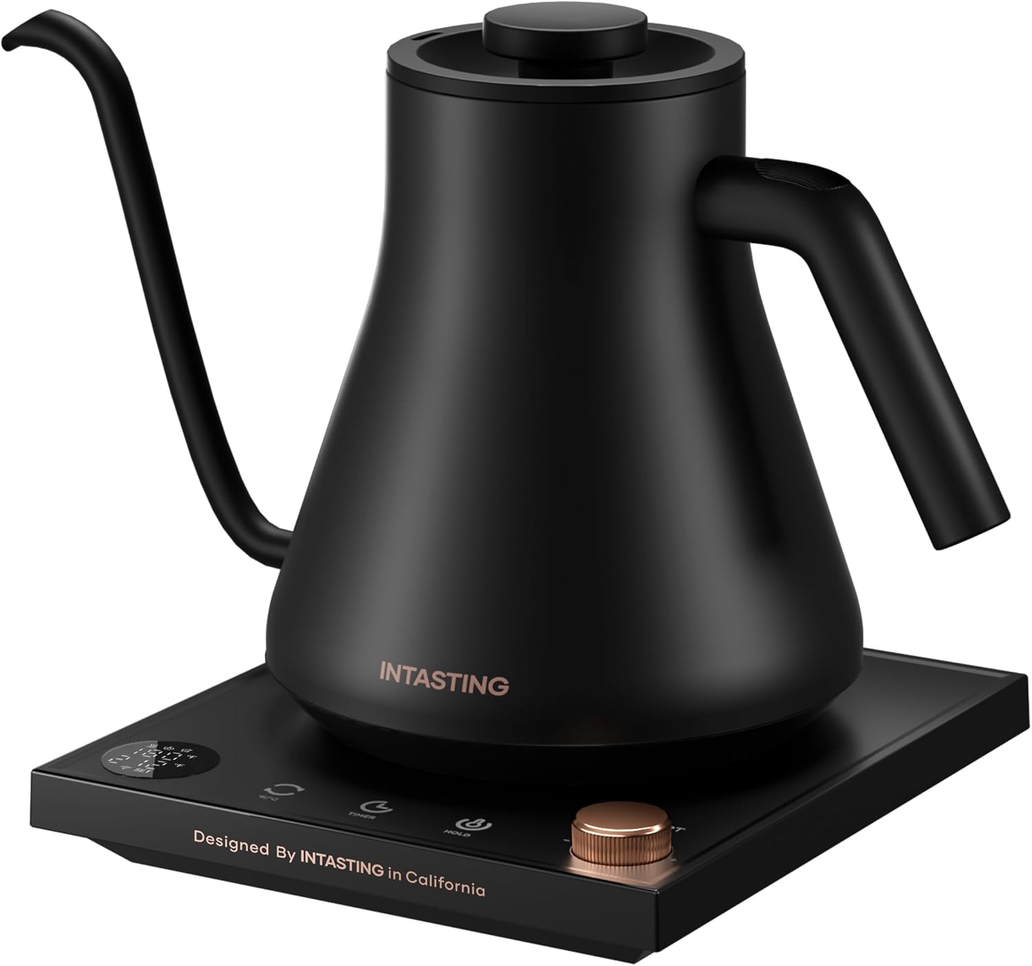 Electric Gooseneck Kettle with ±1℉ Temperature Control – Stainless Steel Inner – Quick Heating – Pour Over Coffee & Tea – 0.9L Black - Buy Online at SimraCart