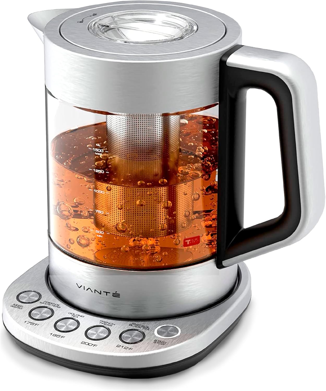 Electric Tea Kettle with Infuser for Loose Leaf – No Plastic Contact with Water – Hot Tea Maker with Temp Control – 1.5L Borosilicate Glass - Buy Online USA | SimraCart