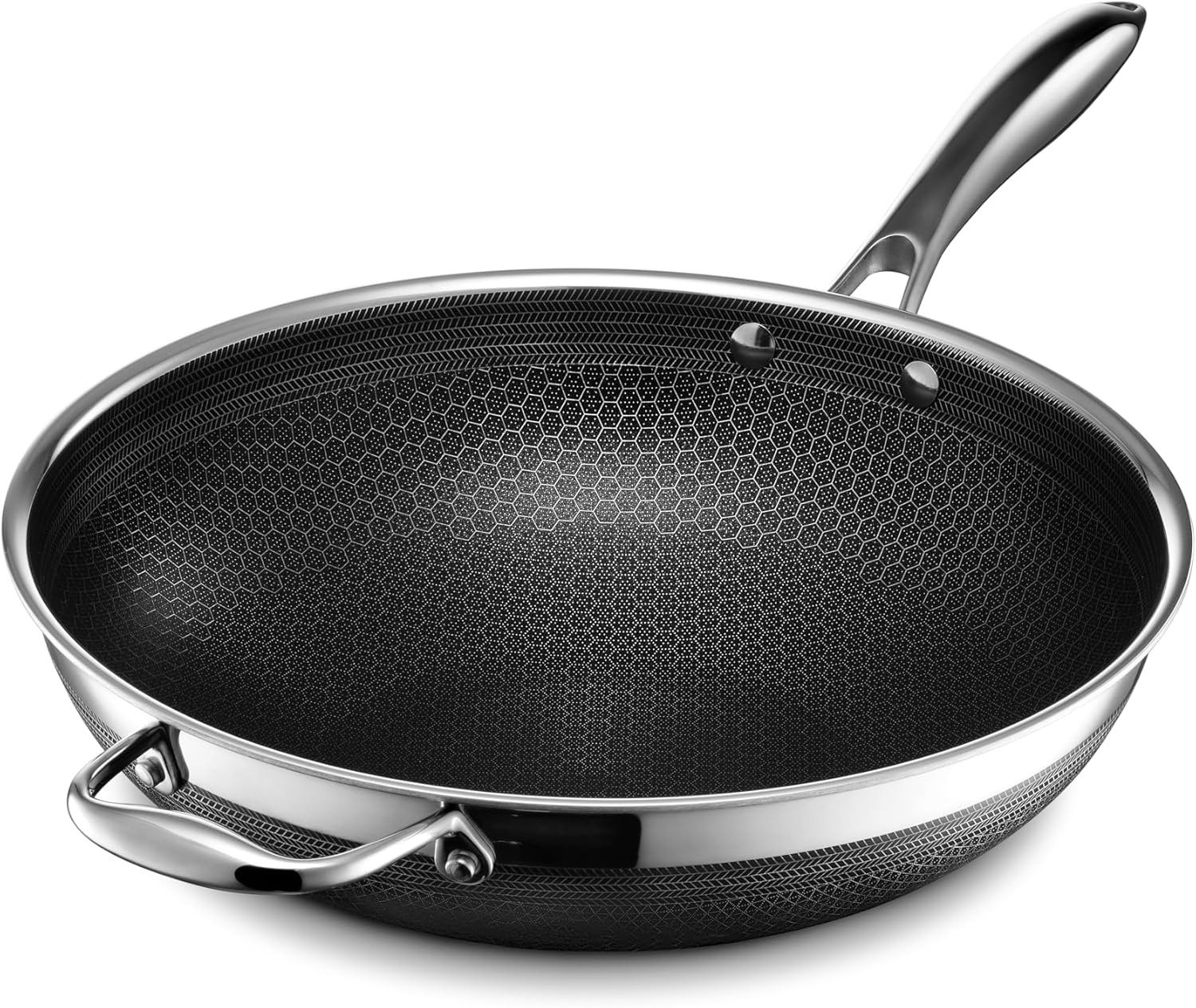 Hybrid Nonstick 12 Inch Wok – Stay Cool Handle – Dishwasher Friendly – Oven Safe Up to 900°F – Induction Ready – Compatible with All Cooktops - Buy Online USA | SimraCart