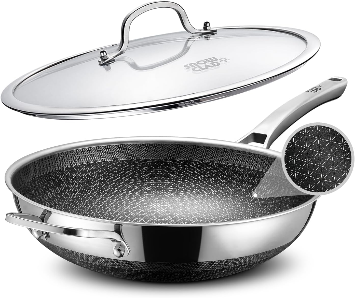 13 Inch Hybrid Wok & Stir Fry Pan – Nonstick Stainless Steel Wok with Lid – Dishwasher, Induction, Oven & Broiler Safe – PFOA Free – Non Toxic Cookware - Buy Online at SimraCart