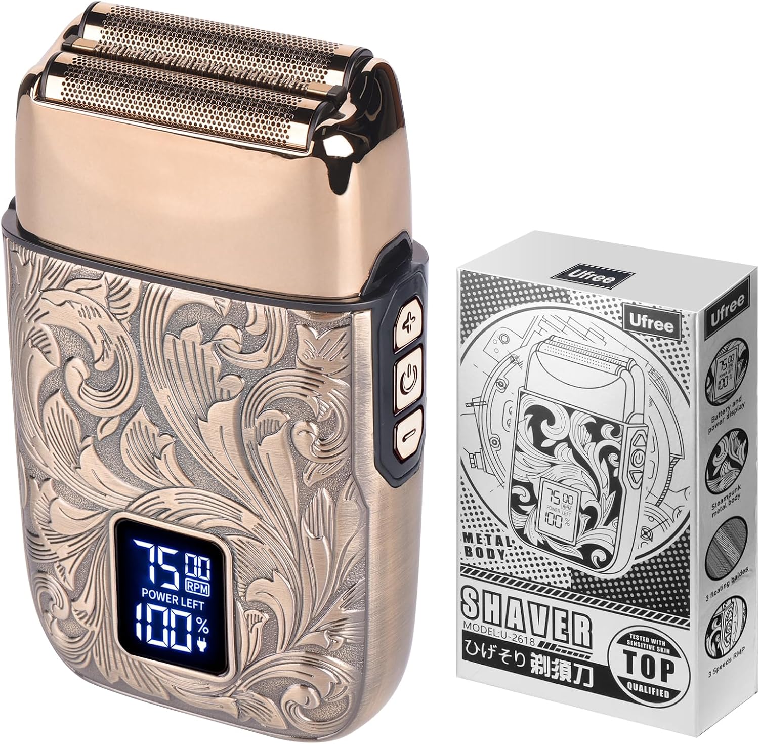 Ufree Close Shave Electric Foil Shavers for Men – 3 Speed Electric Razor – Bald Head Shavers, Face Shaving, and Beard Trimmer with LCD Display – Gifts for Men - Buy Online at SimraCart