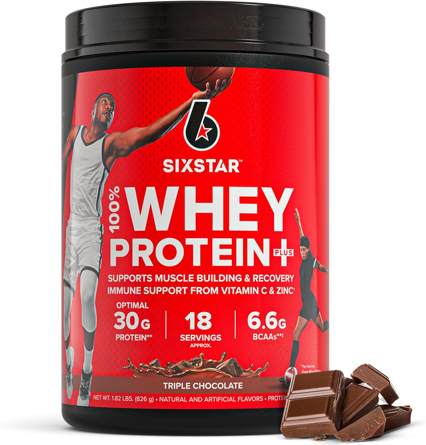 Six Star Whey Protein Powder – Whey Protein Plus – Whey Protein Isolate and Peptides – Lean Protein Powder for Muscle Gain – Muscle Builder for Men and Women – Triple Chocolate – 1.82 lbs (826 g) - Buy Online USA | SimraCart