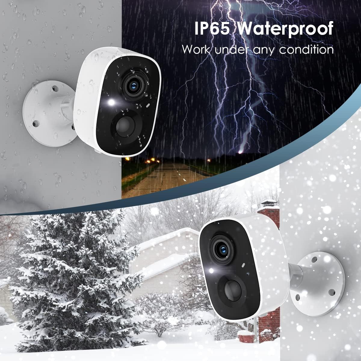 GMK Security Cameras Wireless Outdoor 4 Pack – 2K Battery Powered Cameras for Home Security – Color Night Vision – Motion Detection – 2 Way Talk – IP65 Waterproof – Remote Access – Cloud and SD Storage - Image 3