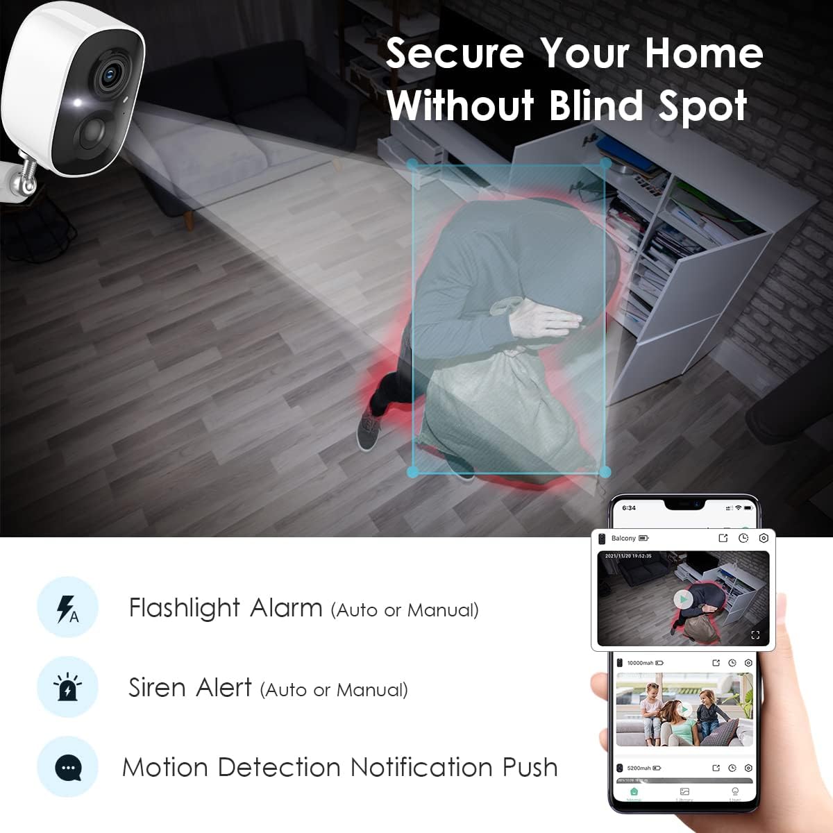GMK Security Cameras Wireless Outdoor 4 Pack – 2K Battery Powered Cameras for Home Security – Color Night Vision – Motion Detection – 2 Way Talk – IP65 Waterproof – Remote Access – Cloud and SD Storage - Image 4