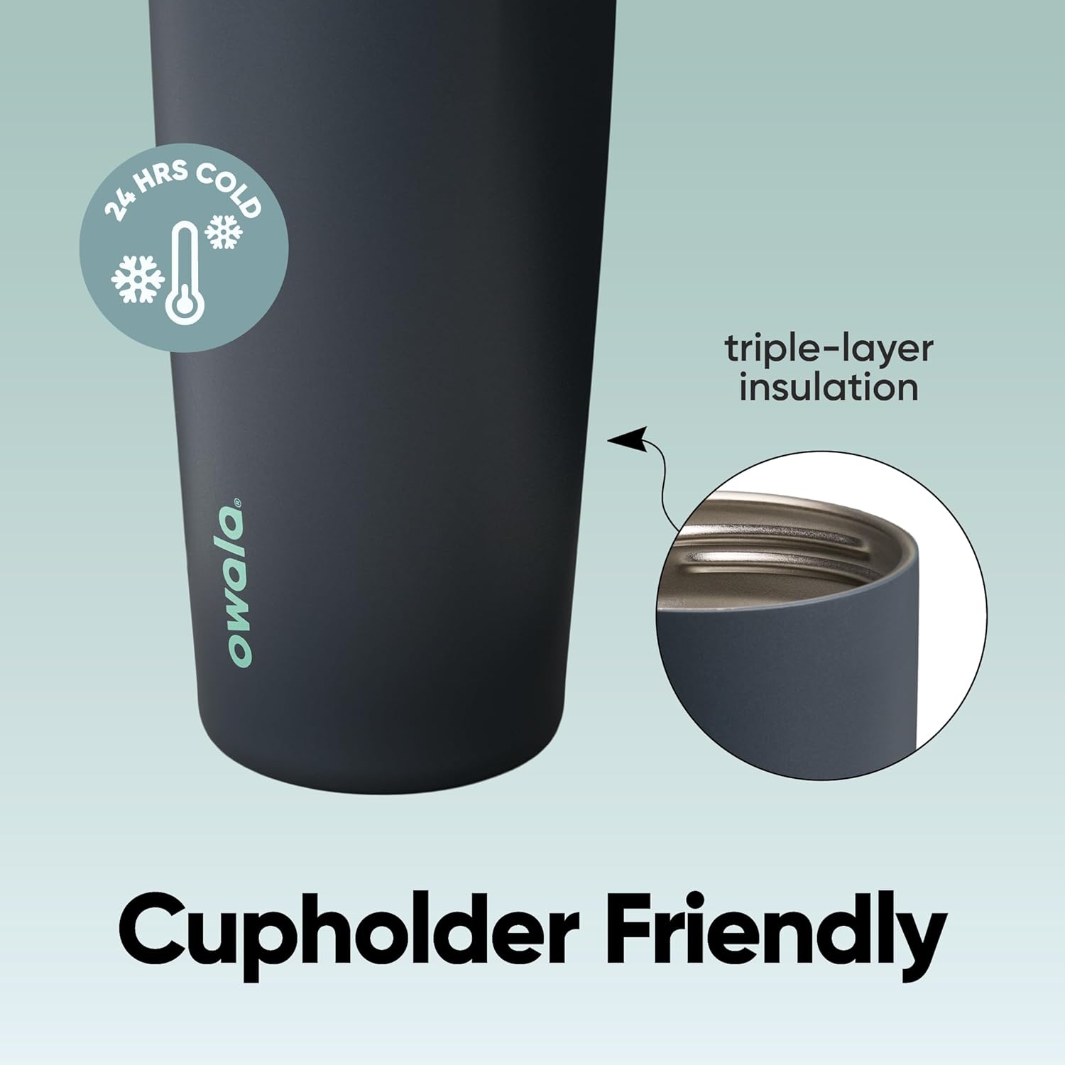 Owala FreeSip Sway Insulated Stainless Steel Water Bottle with Two Way Spout, Built In Straw and Bucket Handle – Made for Travel, School, and Sports – 30 oz – BPA Free – Leak Proof – Foggy Tide - Image 4