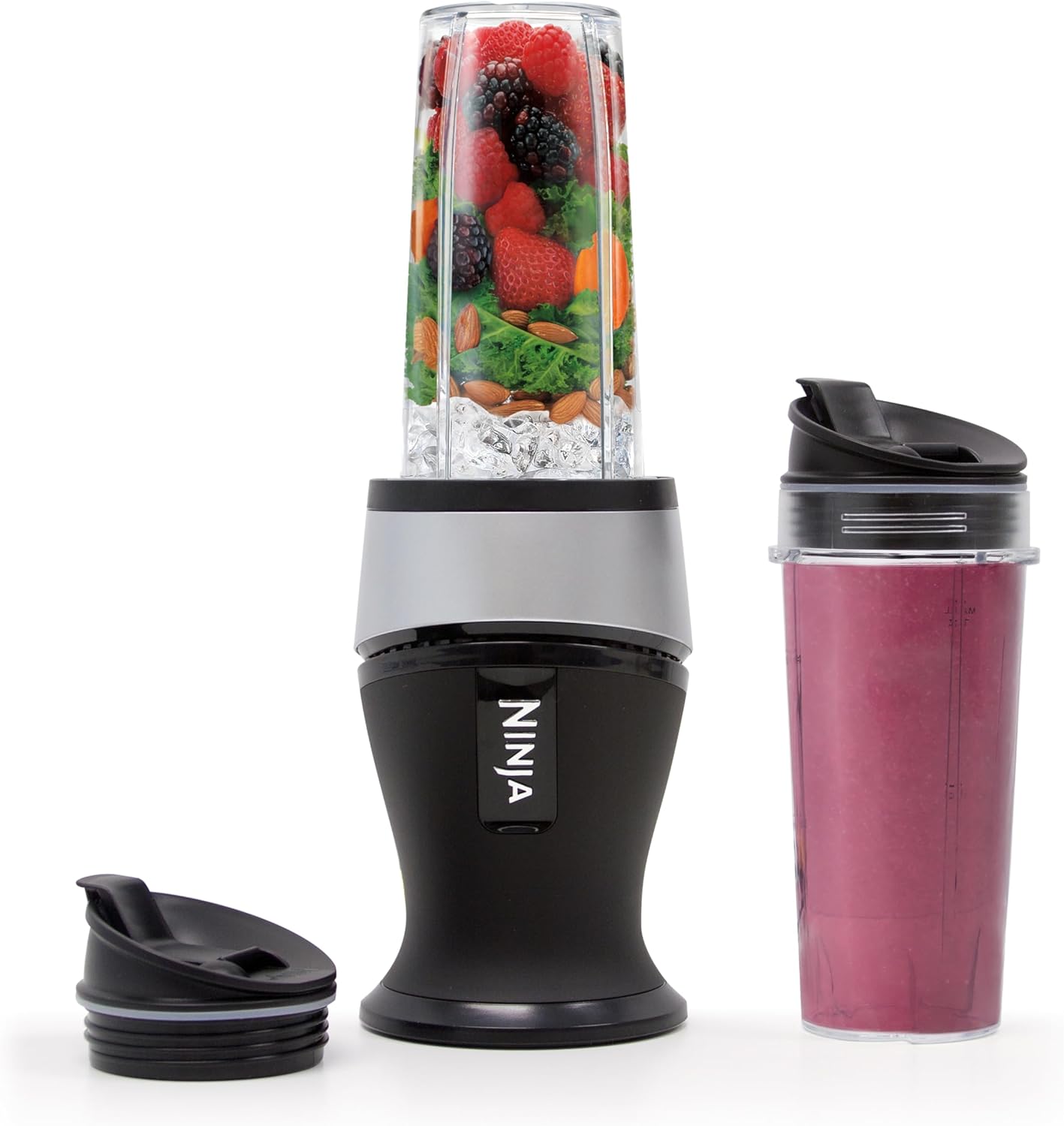Ninja Fit Compact Personal Blender | For Smoothies, Shakes & Frozen Drinks | (2) 16-oz. To-Go Cups with Spout Lids | 700-Watt Countertop | Black | QB3001SS - Buy Online USA | SimraCart