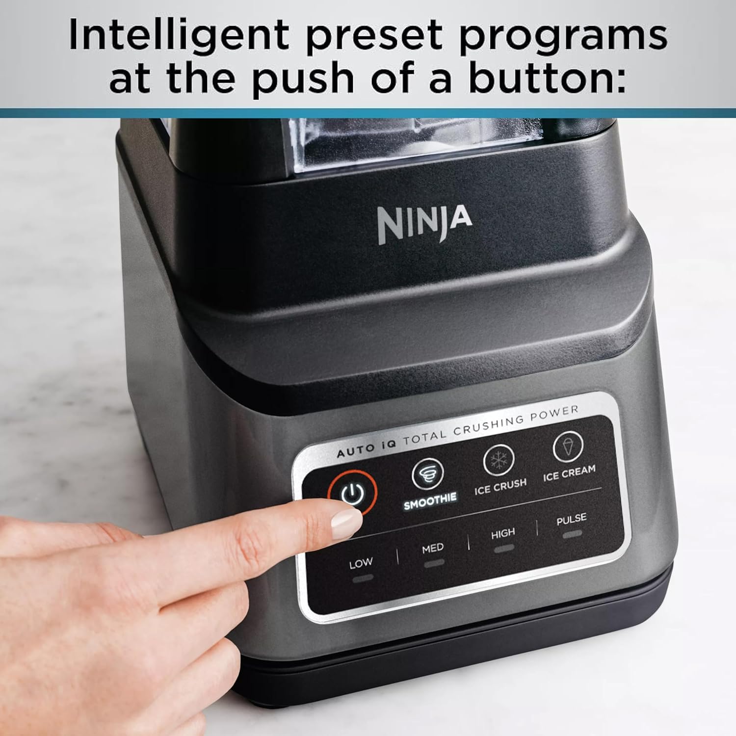 Ninja Professional Plus Blender with Auto-iQ | Smoothie and Ice Cream Maker, Frozen Drink Mixer, Margarita Machine | 3 Auto-iQ Presets, 1400W, 72-oz. Total Crushing Pitcher | Dark Grey | BN701 - Image 4
