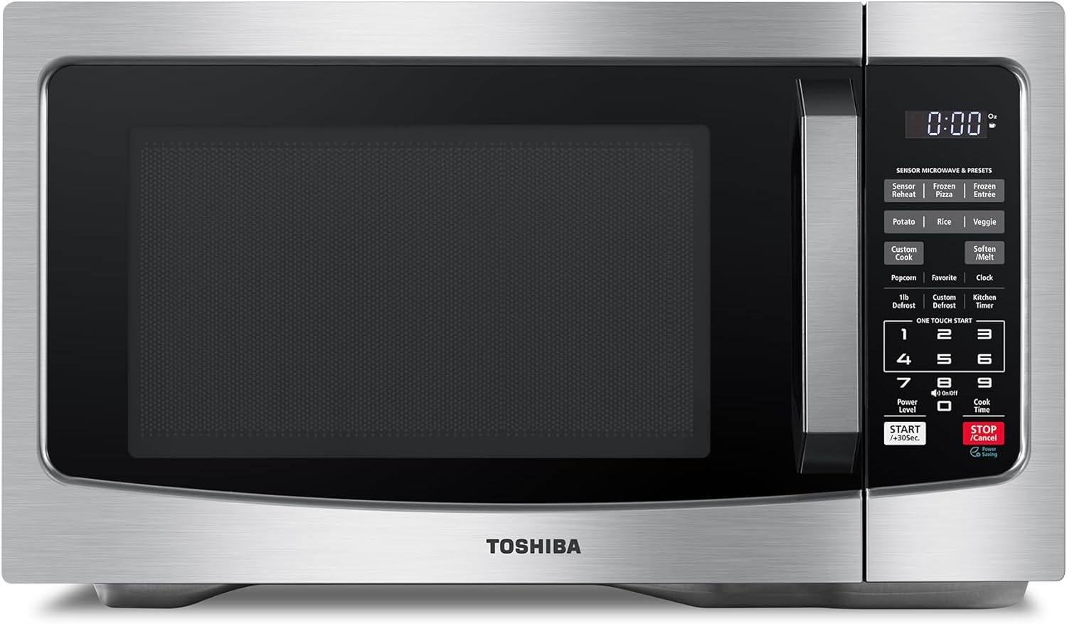Toshiba EM131A5C-SS Countertop Microwave Oven 1.2 Cu Ft with 12.4" Removable Turntable Smart Humidity Sensor, 12 Auto Menus Mute Function ECO Mode Easy Clean Interior, 1000W, Silver - Buy Online USA | SimraCart