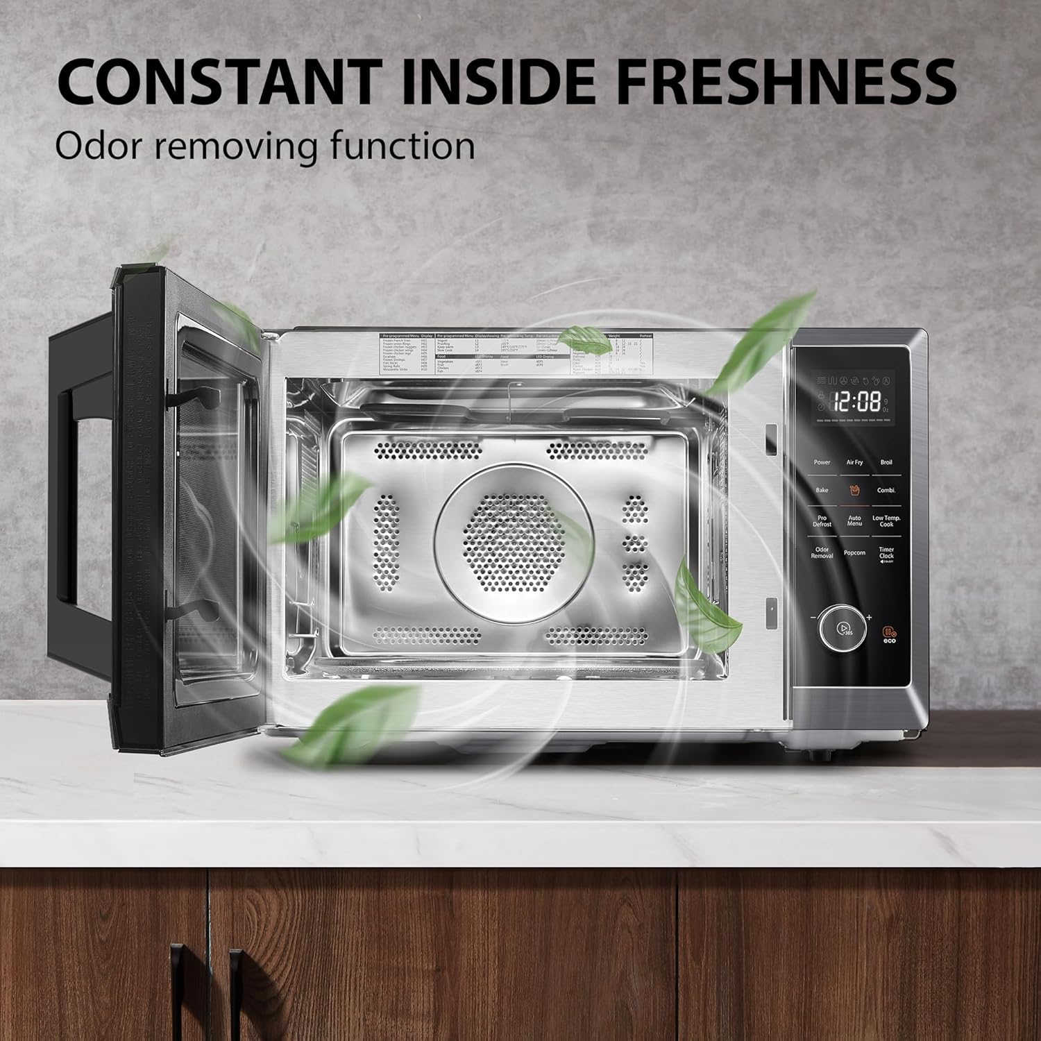 Toshiba Air Fryer Combo 8-in-1 Countertop Microwave Oven with Convection, Broil, Odor Removal, 12.4" Position Memory Turntable, Child Lock, 1.0 Cu.ft, Black Stainless Steel, ML2-EC10SA(BS) - Image 5