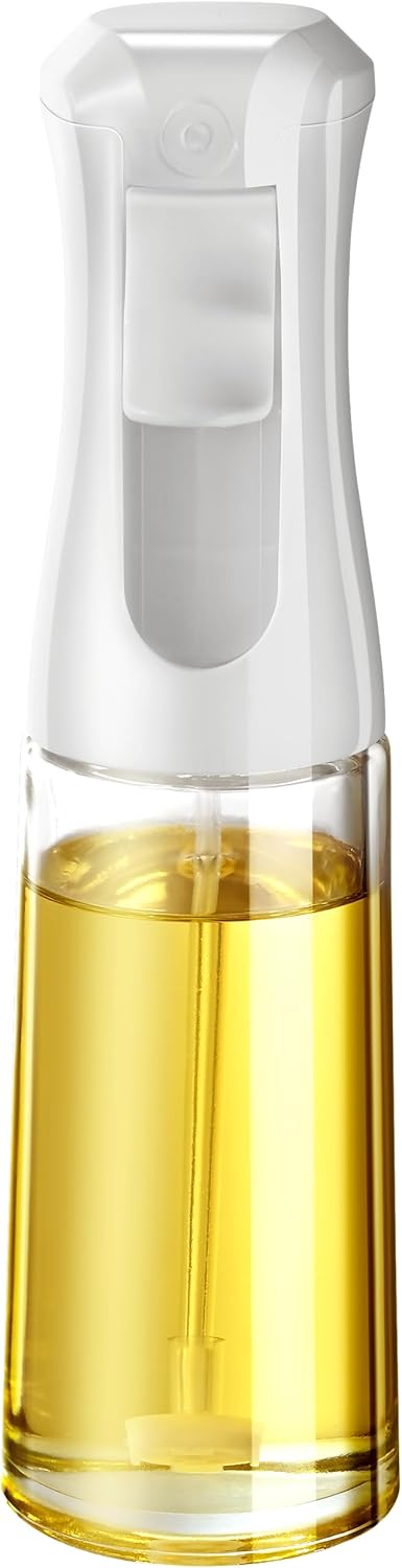 200ml Glass Olive Oil Sprayer Mister for Cooking – Small Oil Spray Bottle for Air Fryer, Salad, Baking, Frying, BBQ – Canola Oil Spritzer Kitchen Gadget