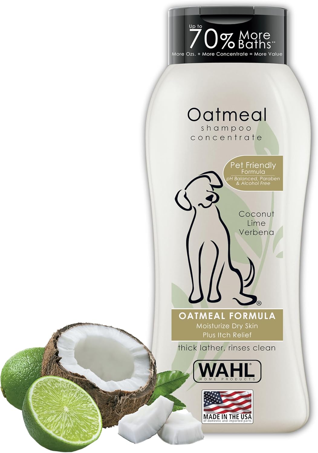 USA Dry Skin & Itch Relief Dog Shampoo – Oatmeal & Coconut Lime Verbena Formula