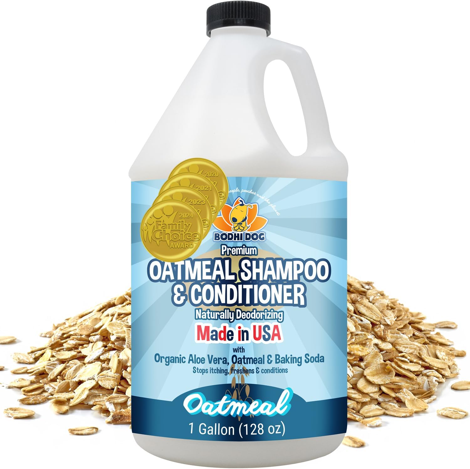Natural Oatmeal Dog Shampoo & Conditioner – Hypoallergenic, Moisturizing & Deodorizing for Dogs, Cats & Pets