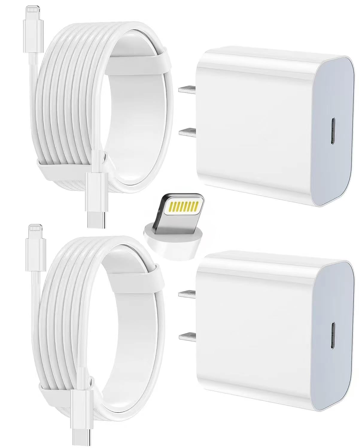 Iphone Charger Fast Charging 2 Pack Type C Wall Charger Block With 2 Pack [6ft&10ft] Long Usb C To Lightning Cable For Iphone 14/13/12/12 Pro Max/11/xs Max/xr/x, Airpods Pro - Best Deals USA | SimraCart