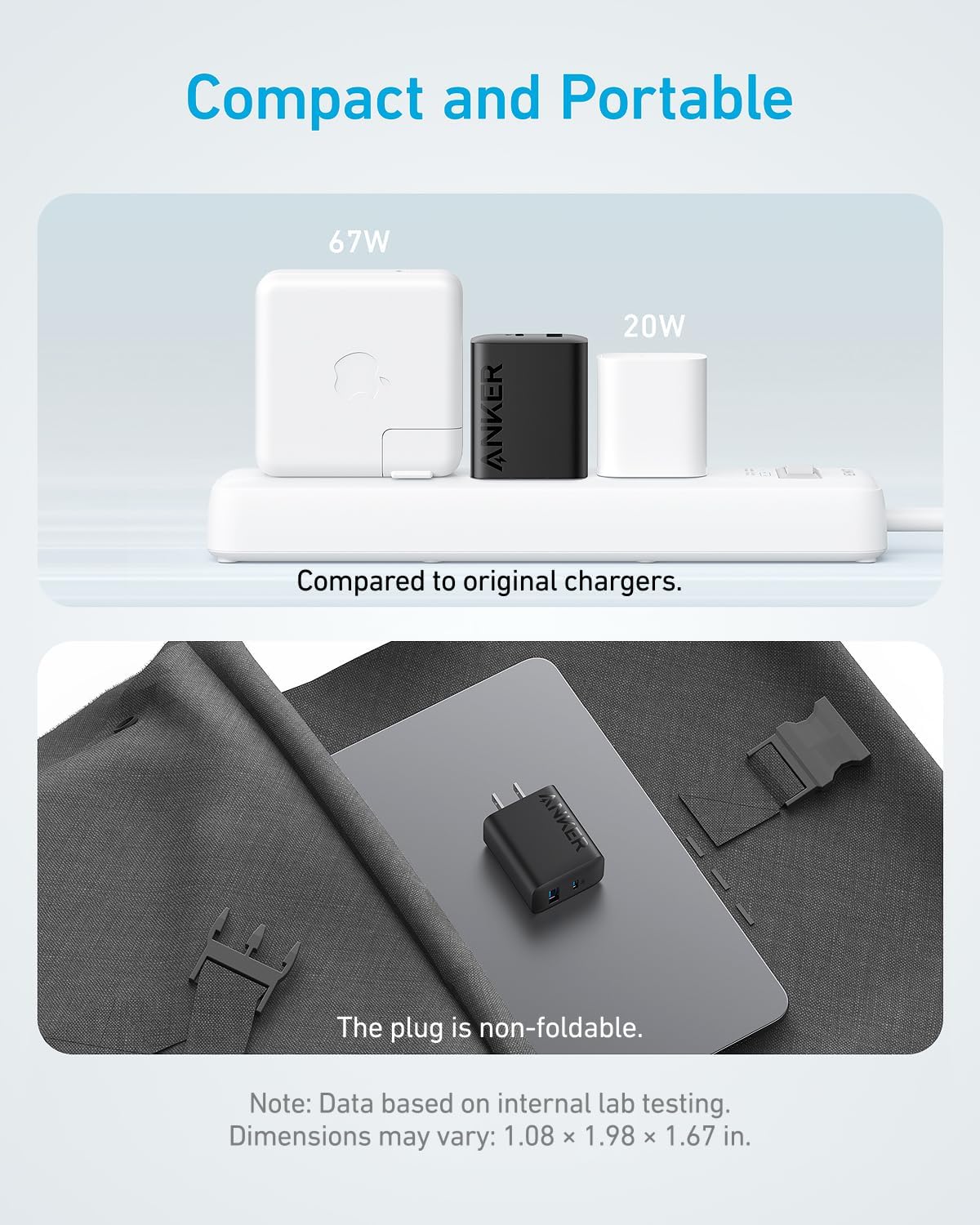 iPhone Charger, 2-Pack 20W Fast USB C Charger Block, Type C Charger Fast Charging for iPhone 17/17 Pro Max/16 Series/iPad Pro and More (Black, 2 Pack & 2 Cable) - Image 5