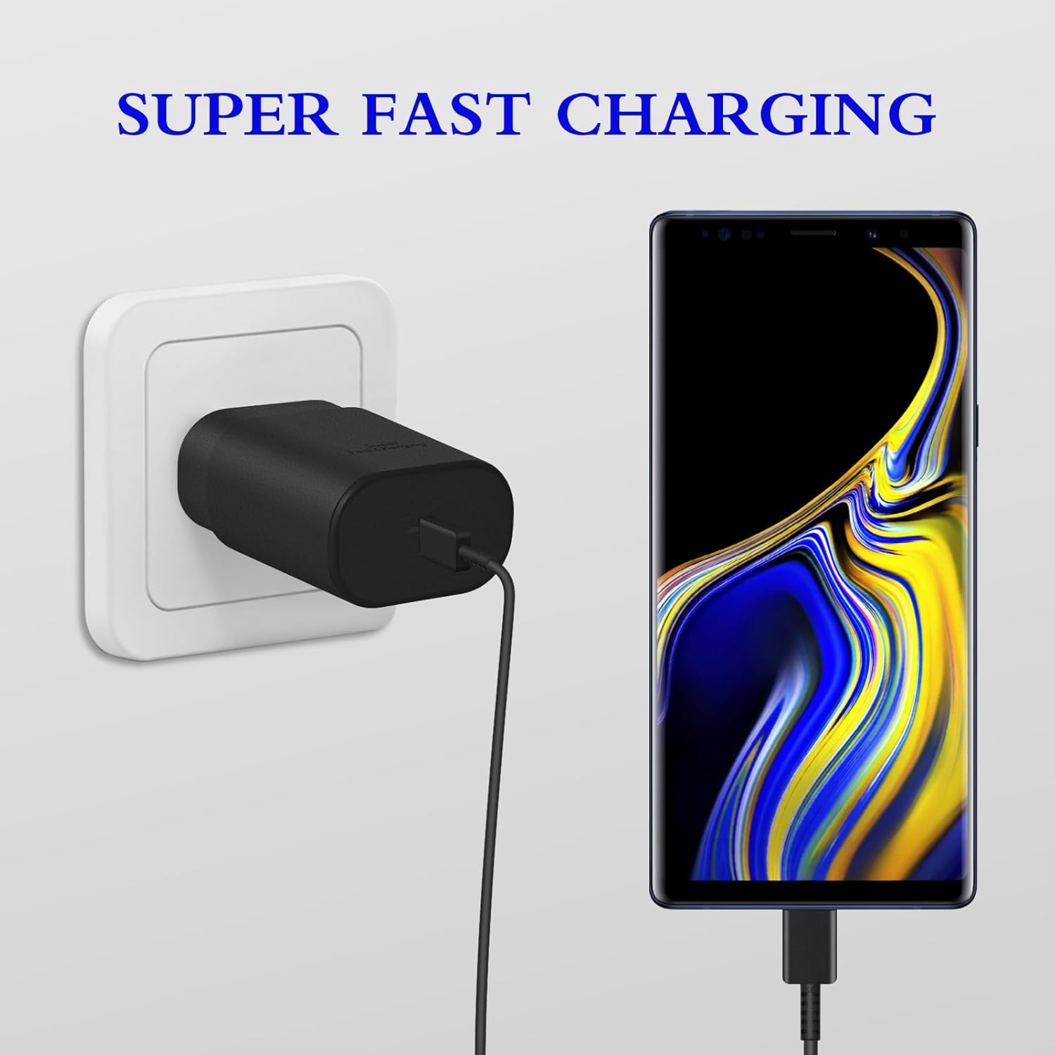 Type C Charger 2-Pack 25W Fast Charging Block with 6ft USB C Cable Compatible with Galaxy S26 S25 S24 S23 S22 S21/iPhone 17/16/16 Pro Max/15/15 Pro Max/15 Plus - Black - Image 4