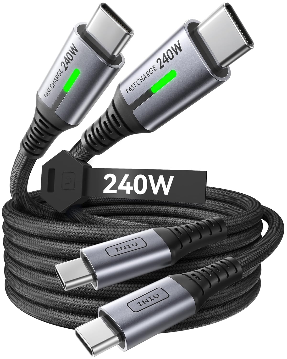 USB C to USB C Cable, 240W Fast Charging Type C Charger Cord, Braided USBC Phone Charger Cable for iPhone 17 16 Pro Max Samsung S26 S25 Laptops MacBook Air 15 M3 iPad Switch [6.6ft+6.6ft Black] - Buy Online at SimraCart
