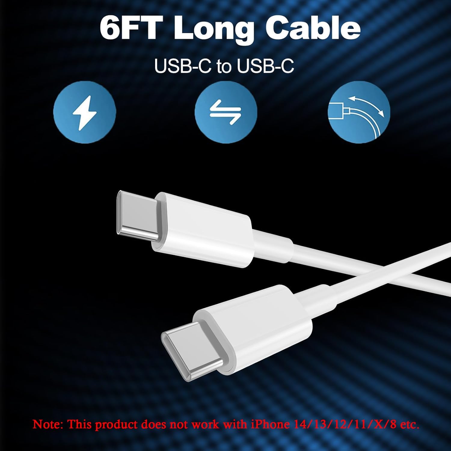 iPhone 17 16 15 Charger Fast Charging, 2Pack 20W Apple iPad USB C Wall Charger Block with 6FT USB C to C Cable for iPhone 17/Pro/Pro Max/17 Air/16/16 Pro/16 Pro Max/15/Plus/Pro/Pro Max (White) - Image 2