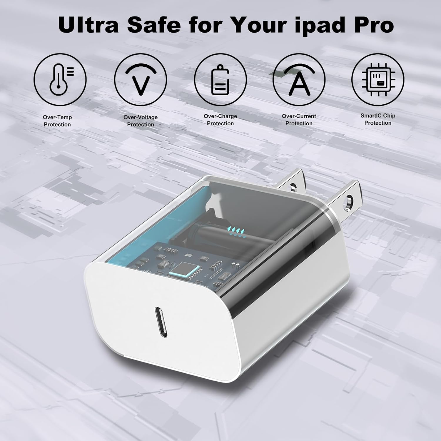 iPhone 17 16 15 Charger Fast Charging, 2Pack 20W Apple iPad USB C Wall Charger Block with 6FT USB C to C Cable for iPhone 17/Pro/Pro Max/17 Air/16/16 Pro/16 Pro Max/15/Plus/Pro/Pro Max (White) - Image 3