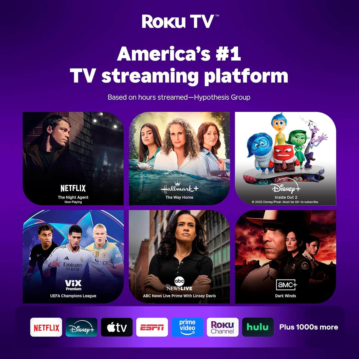 Aurzen Roku TV Smart Projector with WiFi and Bluetooth, Roku Streaming Experience Built-in, 1080P FHD, Dolby Audio, Auto Focus & Keystone, Zoom, Movie Portable Outdoor Mini Projector, White - Image 2