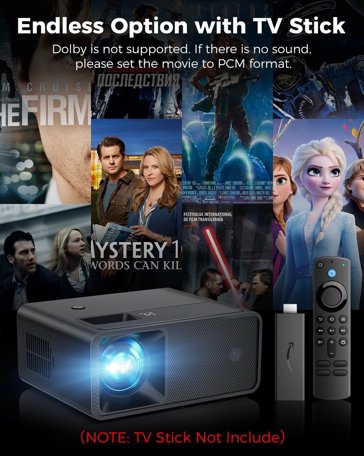 CiBest Mini Projector, Upgraded Full HD 1080P Support Video Projector, Portable Small Movie Projector, Compatible with iOS/Android/Windows/TV Stick/Box/USB/HDMI, Home Theater Outdoor Projector - Image 3