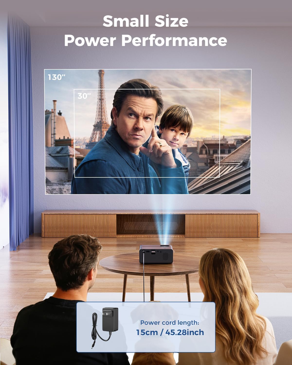 CiBest Mini Projector, Upgraded Full HD 1080P Support Video Projector, Portable Small Movie Projector, Compatible with iOS/Android/Windows/TV Stick/Box/USB/HDMI, Home Theater Outdoor Projector - Image 5