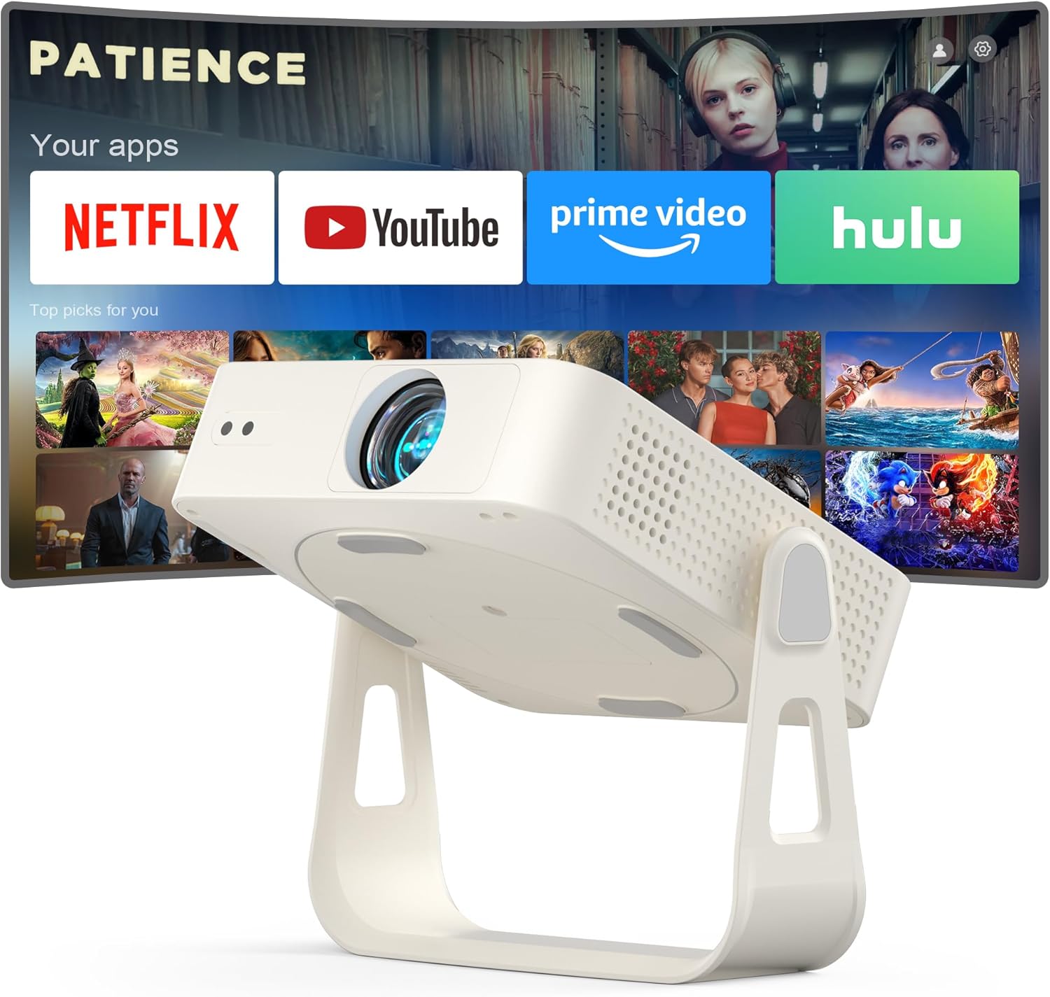 Xuanpad Smart Mini Projector With Wifi And Bluetooth, 4k Support Movie Projector, Portable Native 1080p Outdoor Projector With 360° Stand, Auto Focus, Auto Keystone, Built-in Android System - Best Deals USA | SimraCart