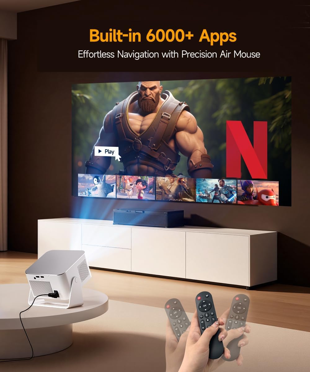Magcubic HY350Max Smart Projector with 4K 8K Support, Mini Projector with WiFi6 and Bluetooth 5.4, 600 ANSI, Auto Focus & Obstacle Avoidance, 1080P Portable Movie Projector for Home Outdoor - Image 4