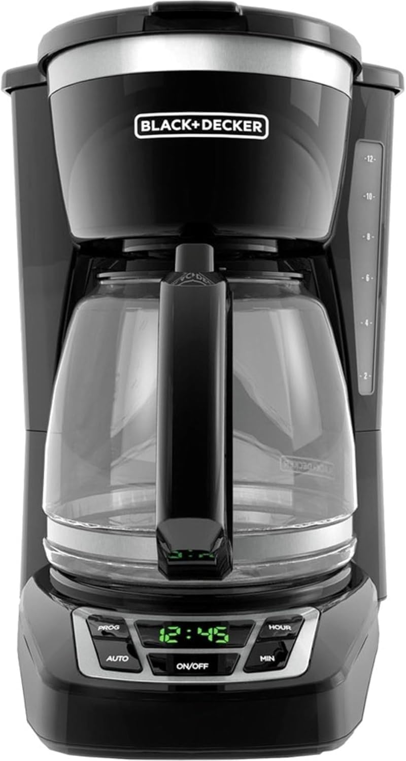 Black+decker 12-cup Digital Coffee Maker, Programmable, Washable Basket Filter, Sneak-a-cup, Auto Brew, Water Window, Keep Hot Plate, Black - Best Deals USA | SimraCart