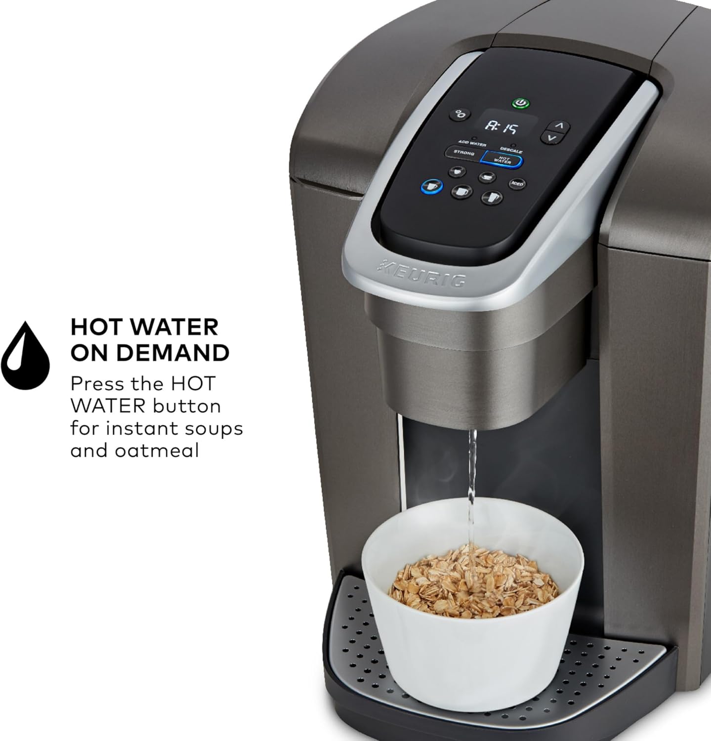Keurig K-Elite Single Serve K-Cup Pod Coffee Maker, with Strength and Temperature Control, Iced Coffee Capability, 8 to 12oz Brew Size, Programmable, Brushed Slate - Image 6