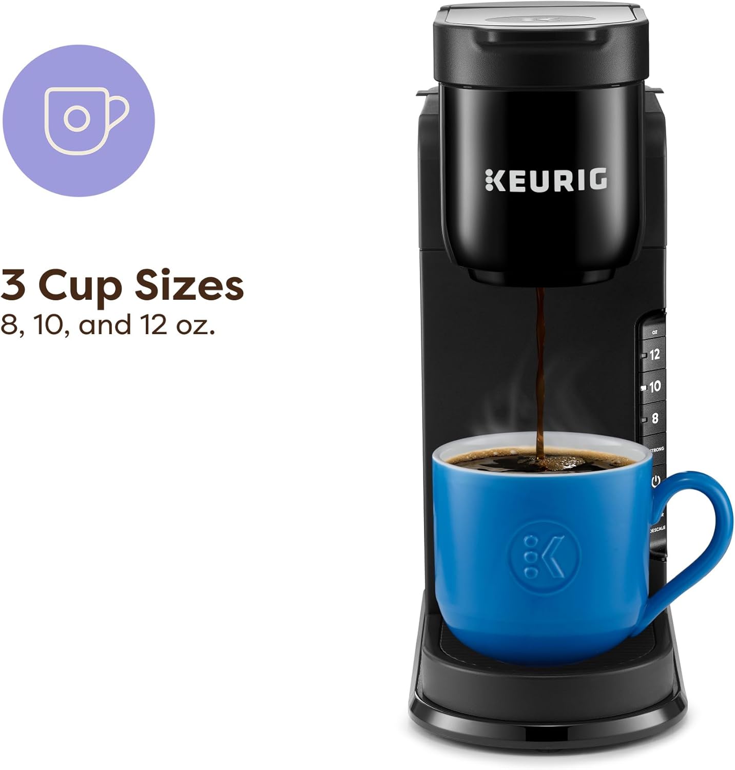 Keurig K-Express Single Serve K-Cup Pod Coffee Maker, 3 Brew Sizes (8,10,12oz), Strong Button Feature, 42oz Removable Reservoir, Auto-Off, Black - Image 3