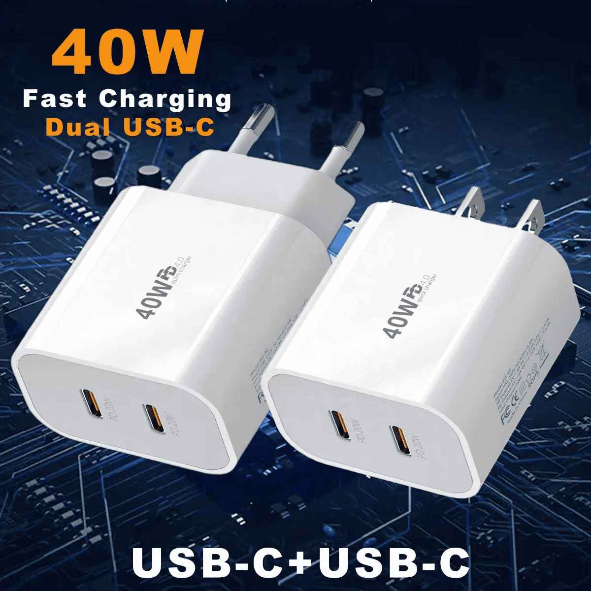 20W/40W Dual Port QC 3.0 Power Adapter | Fast Charger for iPhone 15/16 Pro Max - Buy Online at SimraCart
