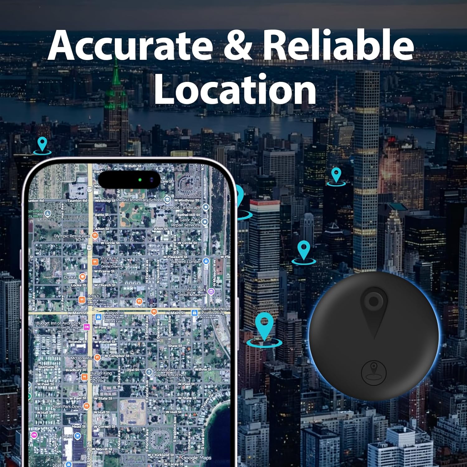 GPS Tracker for Vehicles – No Subscription, Hidden Magnetic Waterproof Locator, 365‑Day Battery, iOS Compatible (Black) - Image 6