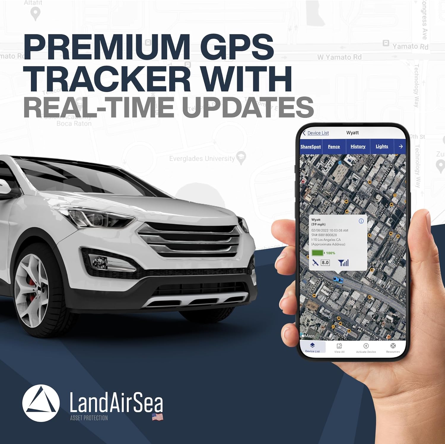 54 GPS Tracker – Made in USA, Long Battery, Magnetic Waterproof Global Vehicle Locator, Subscription Required - Image 2