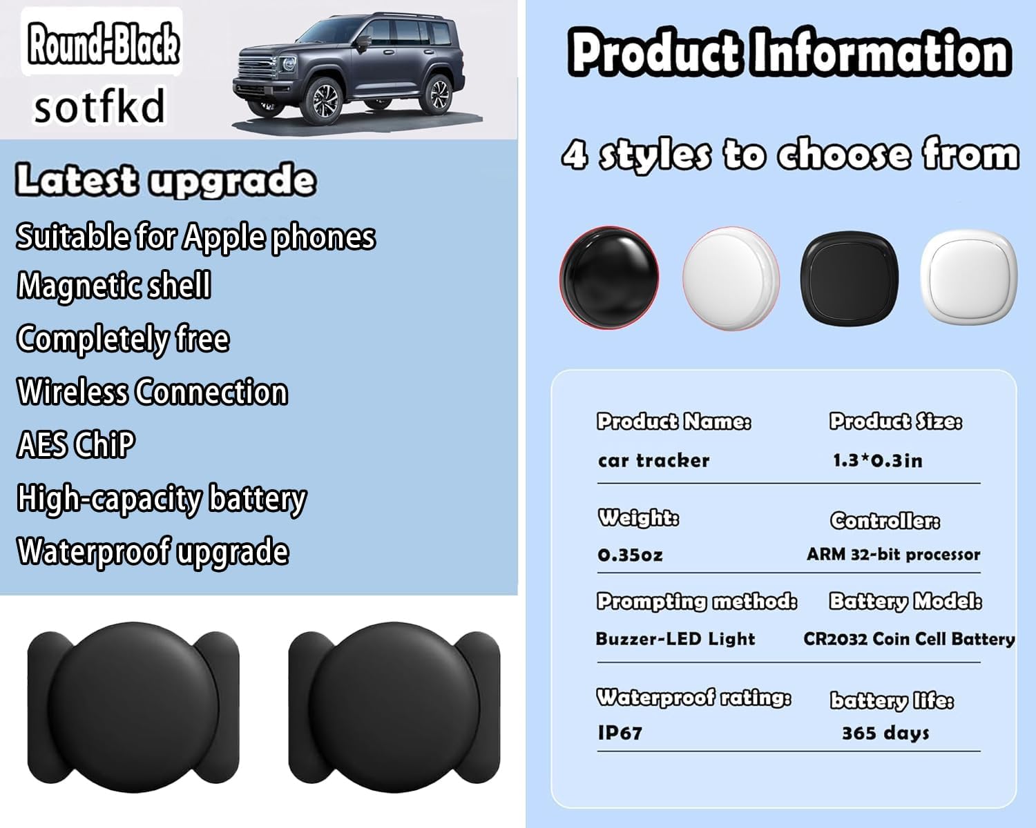 2 Pack GPS Tracker for Vehicles – Hidden Car Tracking Devices, Magnetic Waterproof Shell, No Monthly Fee, Works with Apple Find My (iOS Only) - Image 5