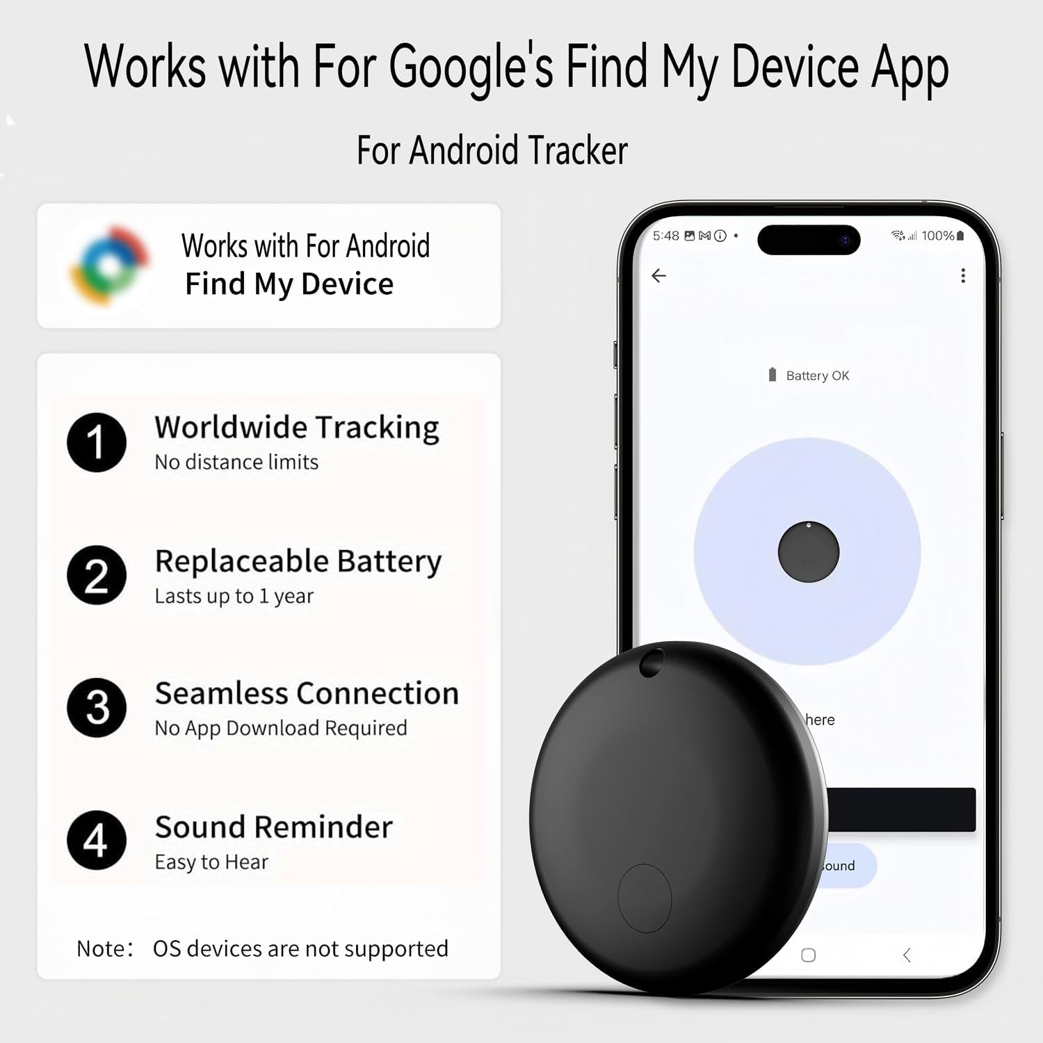 Android GPS Tracker for Vehicles – Hidden Car Tracking Device, No Subscription, Works with Find My, Smart Tag with Audio for Kids, Keys, Dogs, Luggage, Bags (2 Pack) - Image 2