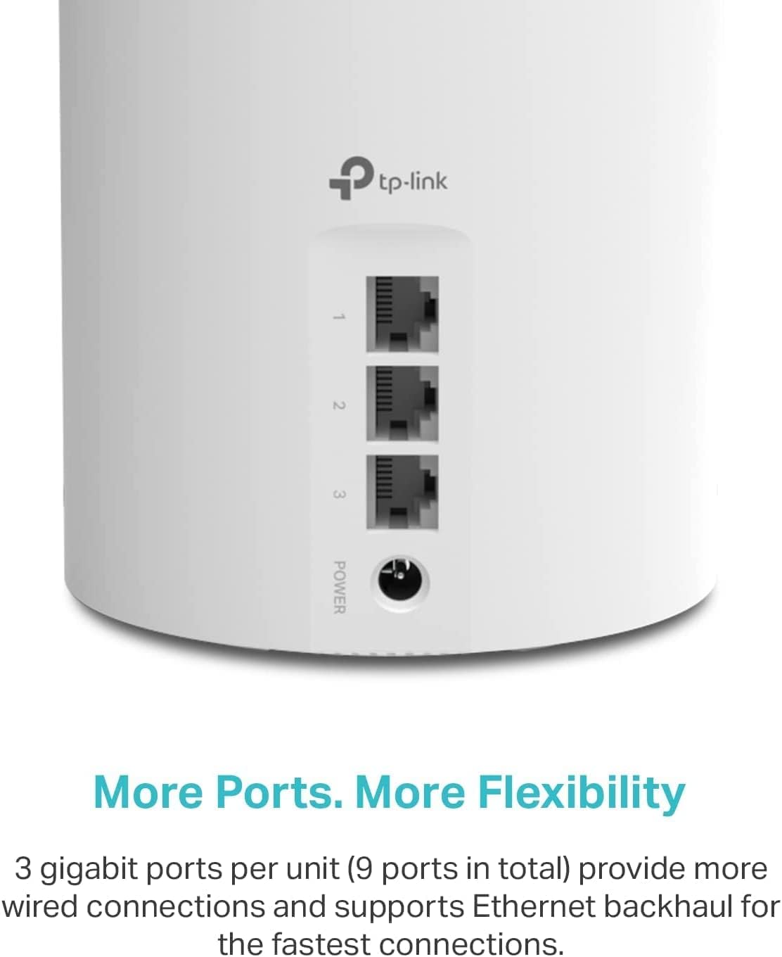 Deco X55 AX3000 WiFi 6 Mesh System (3‑Pack) – Covers 6,500 Sq.Ft, Replaces Router & Extender, 3 Gigabit Ports per Unit, Ethernet Backhaul Support - Image 3