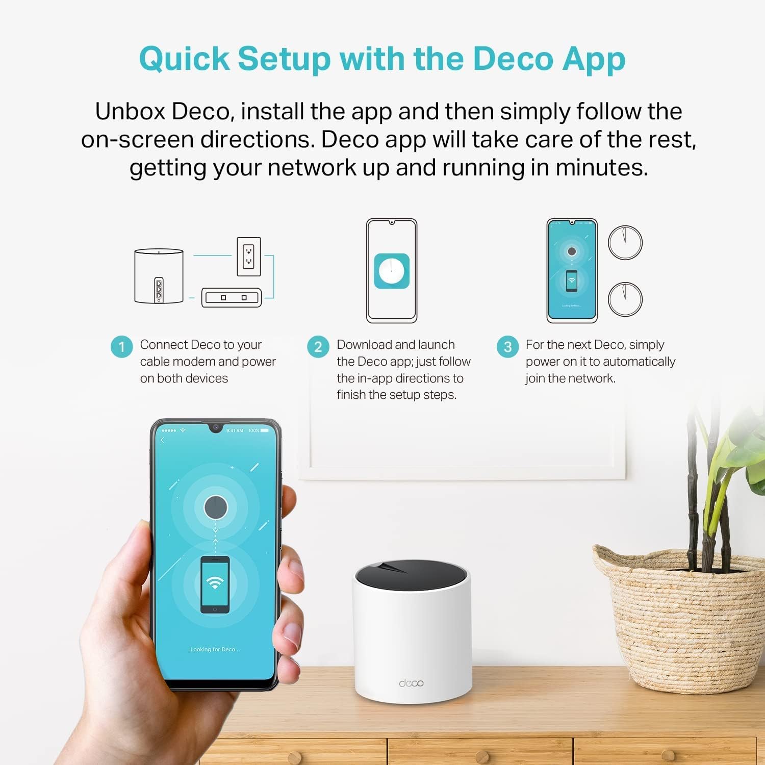Deco X55 AX3000 WiFi 6 Mesh System (3‑Pack) – Covers 6,500 Sq.Ft, Replaces Router & Extender, 3 Gigabit Ports per Unit, Ethernet Backhaul Support - Image 5