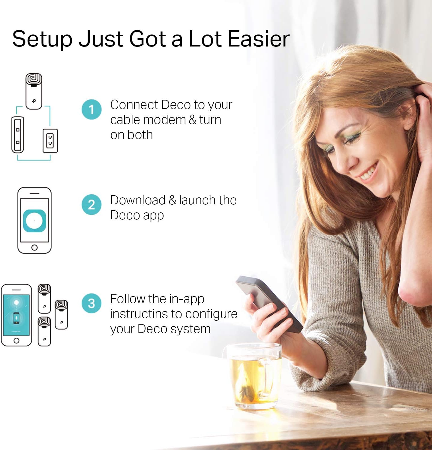 Deco S4 Mesh AC1900 WiFi System (3‑Pack) – Covers 5,500 Sq.Ft, Replaces Router & Extender, Gigabit Ports, Works with Alexa - Image 5