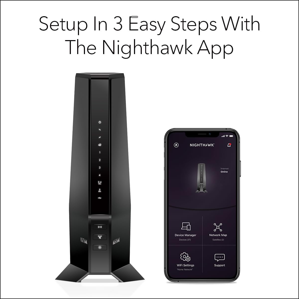 Nighthawk Modem Router Combo (CAX30) – DOCSIS 3.1 Cable Modem + WiFi 6 Router, AX2700 2.7Gbps Speeds, Compatible with Xfinity, Spectrum, Cox & More, Gigabit Wireless Internet - Image 4