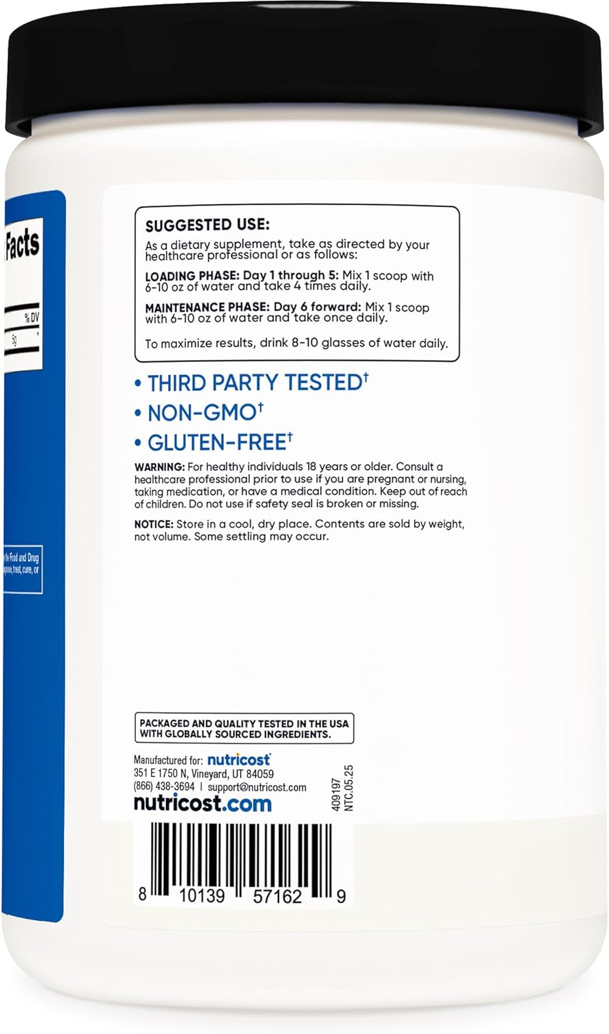 Nutricost Creatine Monohydrate Micronized Powder 500G, 5000mg Per Serving (5g) - 100 Servings, Unflavored, Non-GMO, Gluten Free, Vegetarian, for Muscle Growth, Strength, Endurance & Recovery - Image 3