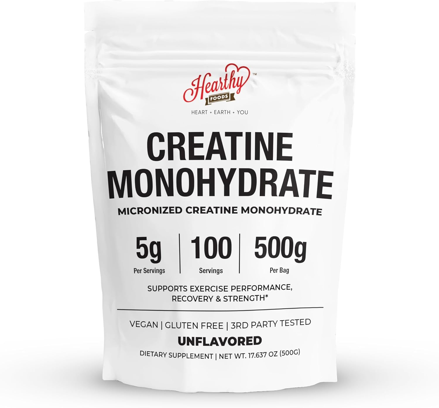 Creatine Monohydrate Micronized Powder 500G - 100 Servings, 5000mg Per Serving (5g) - for Men & Women Muscle Growth & Recovery - UNFLAVORED - Buy Online at SimraCart