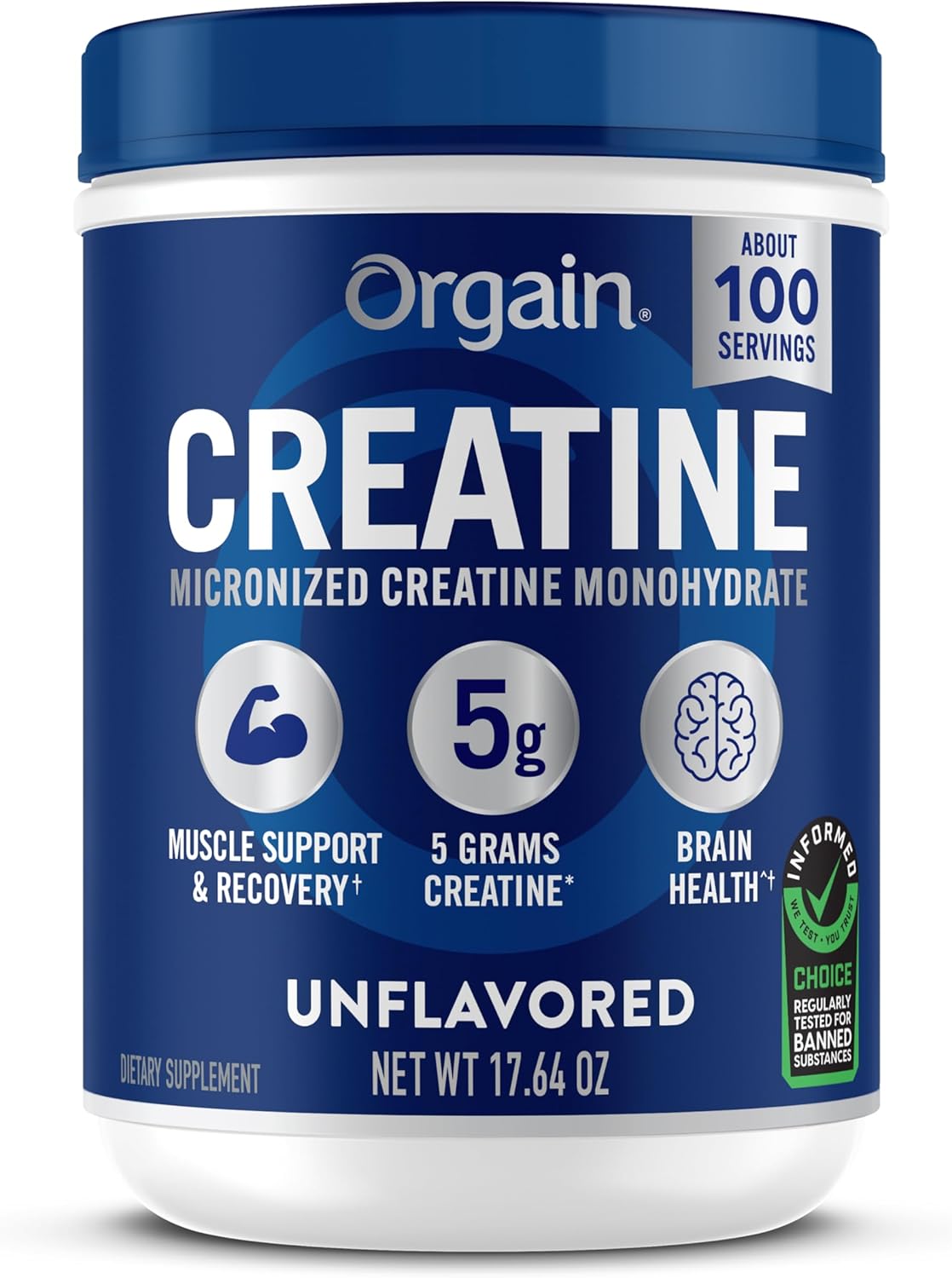 Creatine Monohydrate Micronized Powder, 100 Servings, Unflavored, Supports Muscle Growth, Post Workout Recovery and Brain Health, No Artificial Additives, for Men & Women (Packaging May Vary) - Buy Online at SimraCart