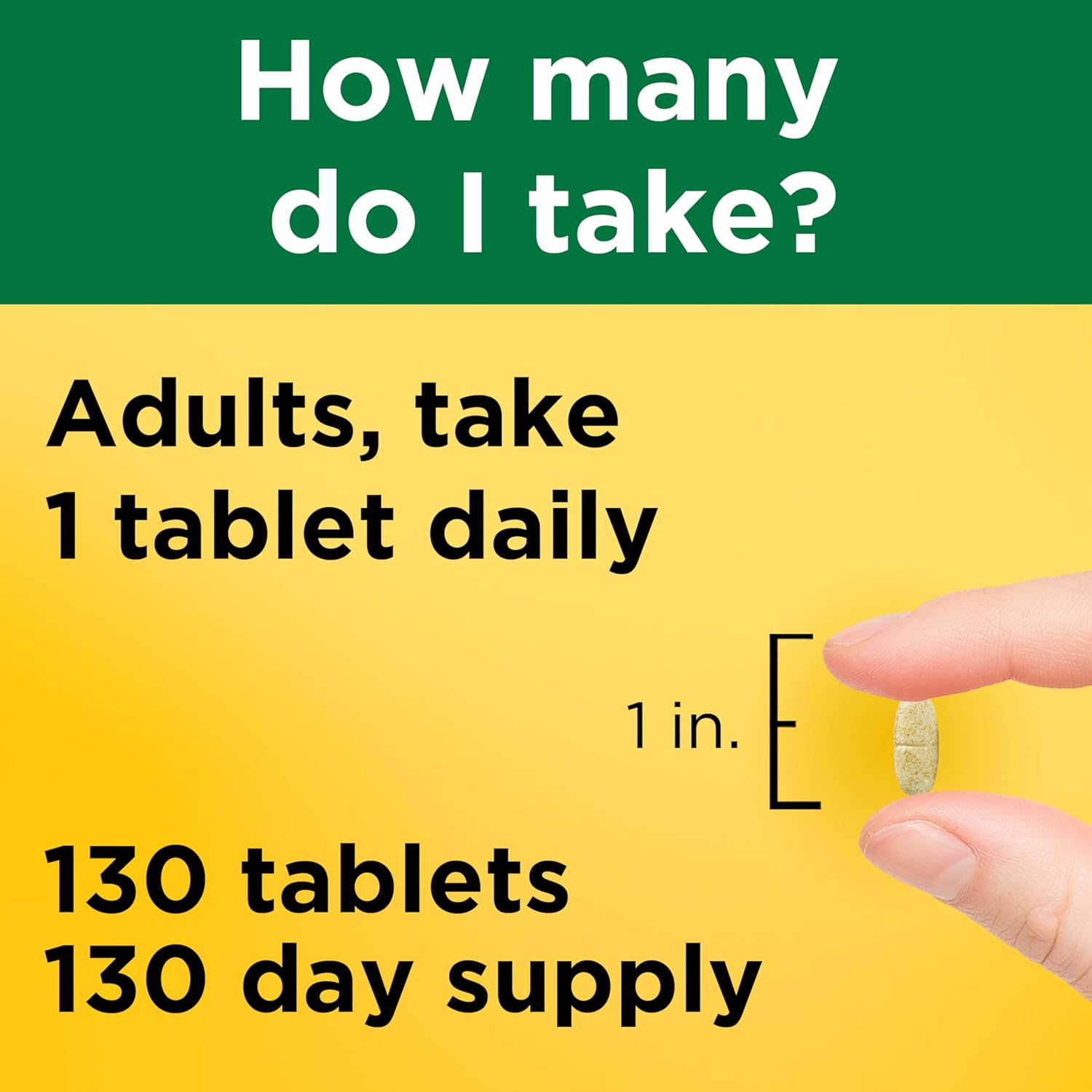 Nature Made Multivitamin Tablets with Iron, Multivitamin for Women and Men for Daily Nutritional Support, Multi Vitamins for Adults, 130 Tablets, 130 Day Supply - Image 3