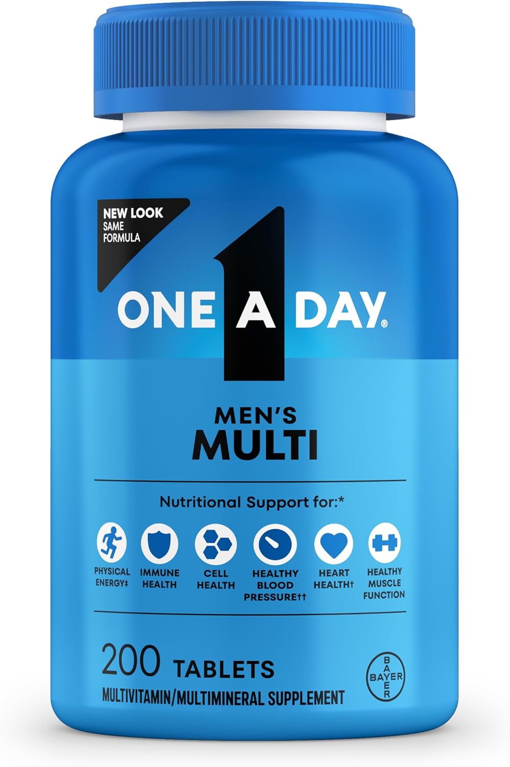 One A Day Men's Complete Multivitamin, Daily Mens Multivitamins with Vitamin D, Zinc, Folic Acid, and B Vitamins for Physical Energy Support, Immune & Heart Health, 200 Count - Buy Online at SimraCart