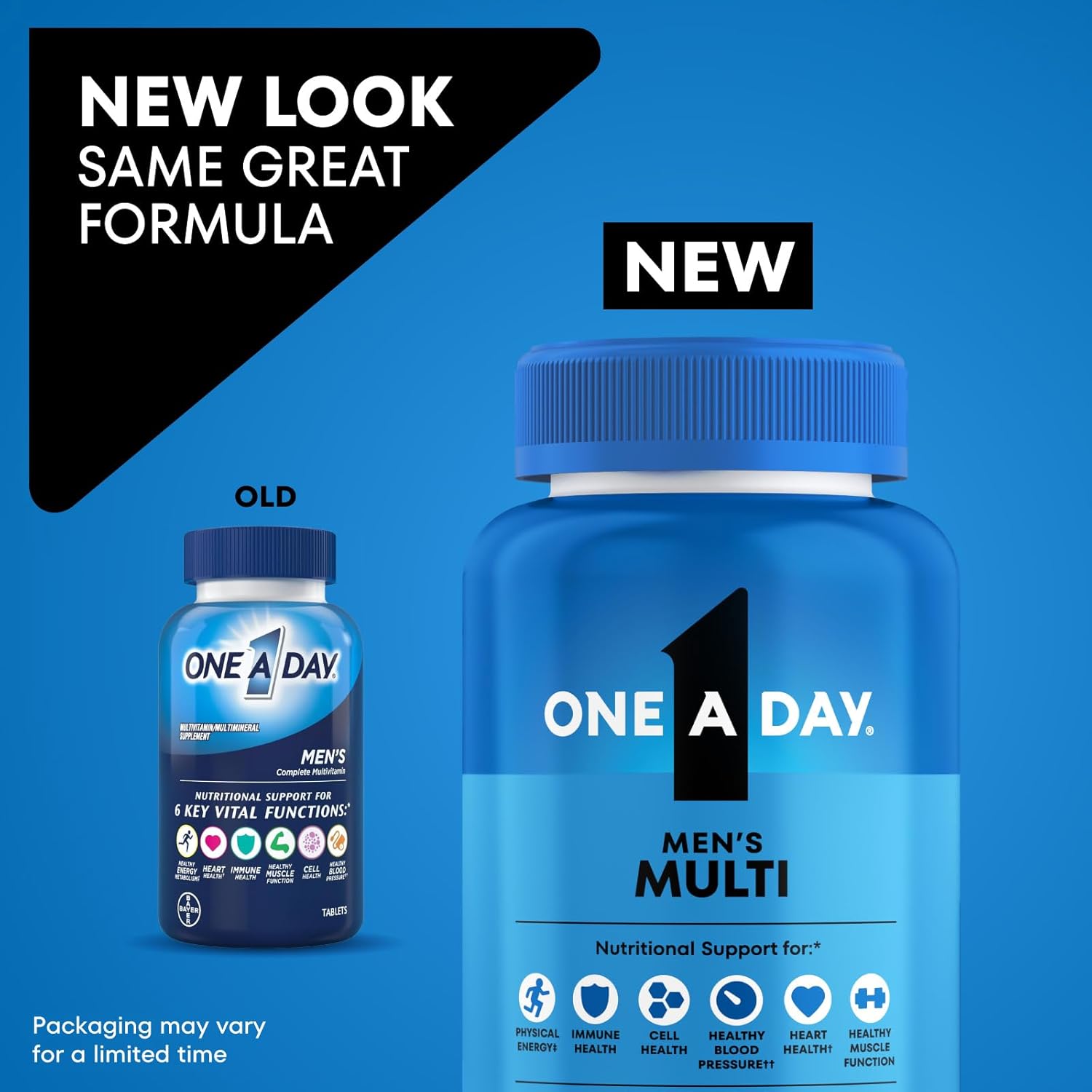 One A Day Men's Complete Multivitamin, Daily Mens Multivitamins with Vitamin D, Zinc, Folic Acid, and B Vitamins for Physical Energy Support, Immune & Heart Health, 200 Count - Image 3