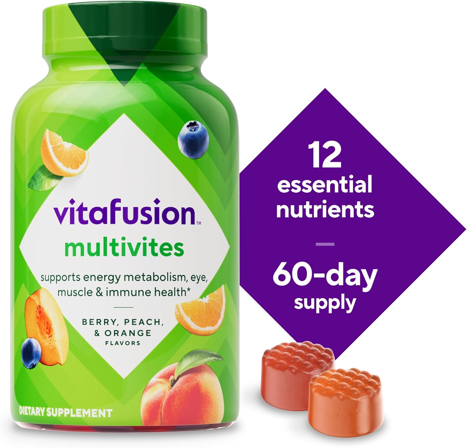 Adult Gummy Vitamins, Daily Multivitamin Gummies for Men & Women with Vitamin C, D3, B12, Zinc for Immune Support, Energy & Bone Health - 120 Count, Natural Berry Flavor - Image 3