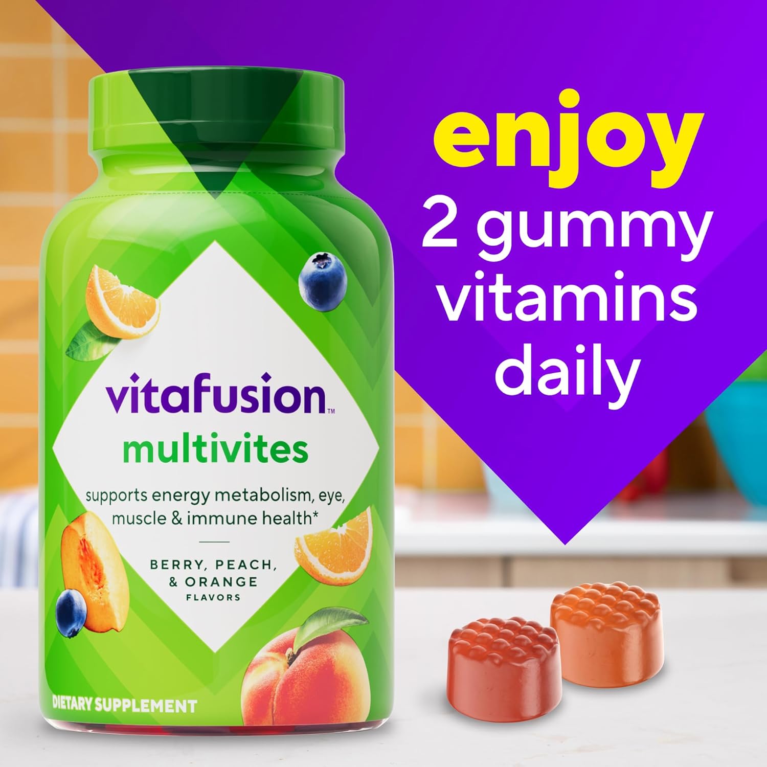 Adult Gummy Vitamins, Daily Multivitamin Gummies for Men & Women with Vitamin C, D3, B12, Zinc for Immune Support, Energy & Bone Health - 120 Count, Natural Berry Flavor - Image 5