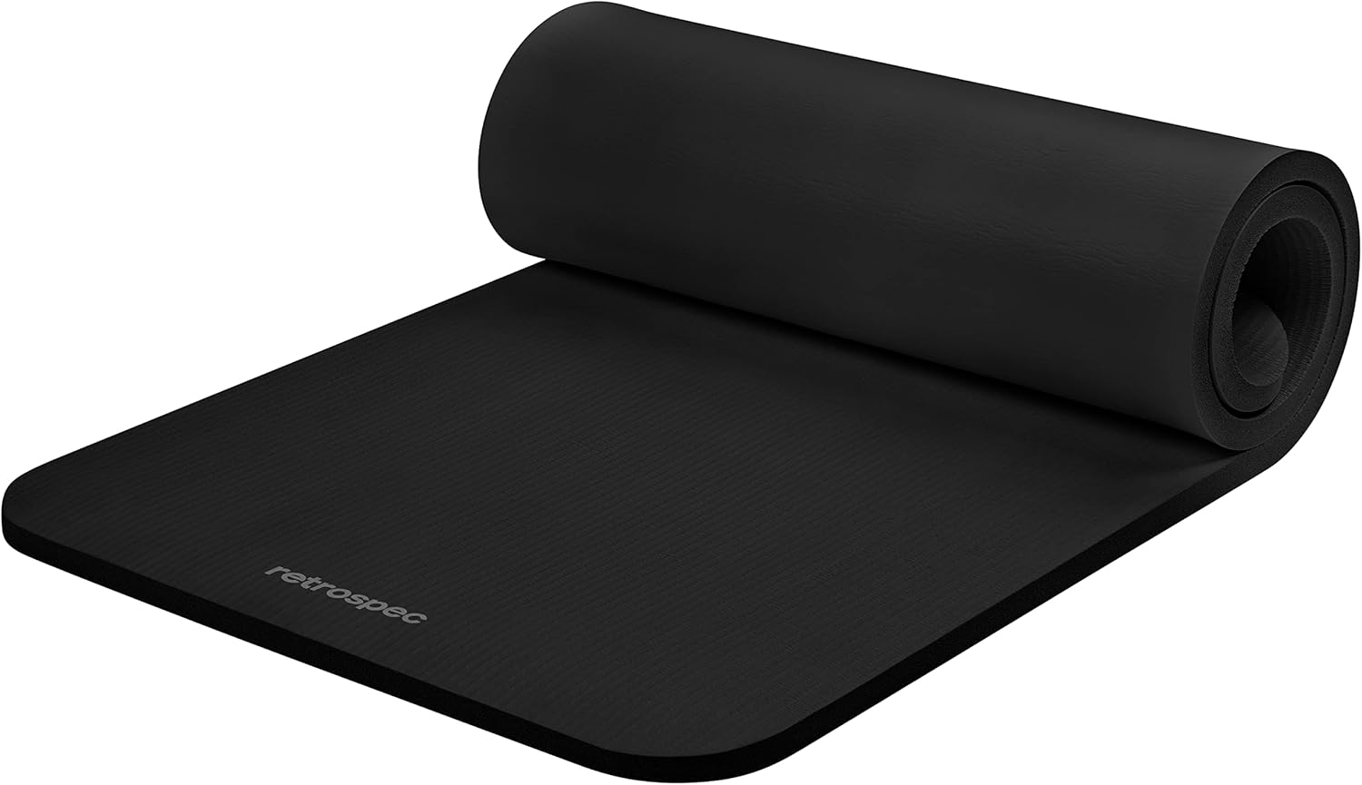 Retrospec Solana Yoga Mat 1" Thick w/Nylon Strap for Men & Women - Non Slip Exercise Mat for Home Yoga, Pilates, Stretching, Floor & Fitness Workouts, Black - Buy Online at SimraCart