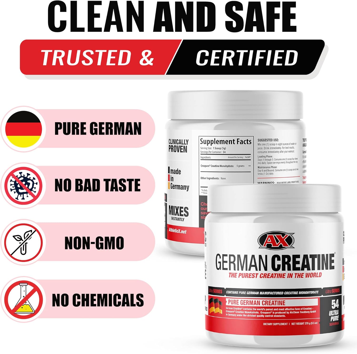Micronized Creatine Monohydrate Powder – 99.99% Pure Creapure, 270g (54 Servings), Muscle Growth, Strength, Performance & Recovery, 3rd Party Tested, Unflavored - Image 3